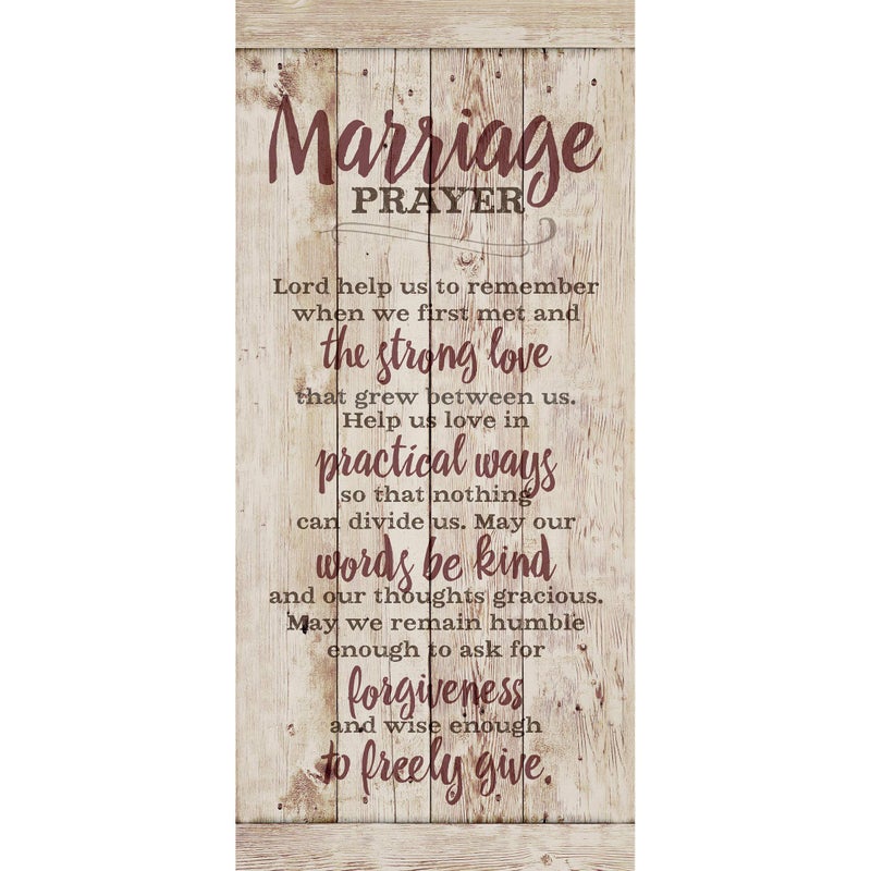DEXSA Marriage Prayer Wood Plaque - Made in the USA - 5.5x12 - Classy Frame Wall Hanging Decoration | Lord, Help us to Remember When we First met | Christian Family Religious Home Decor Saying - Image 1